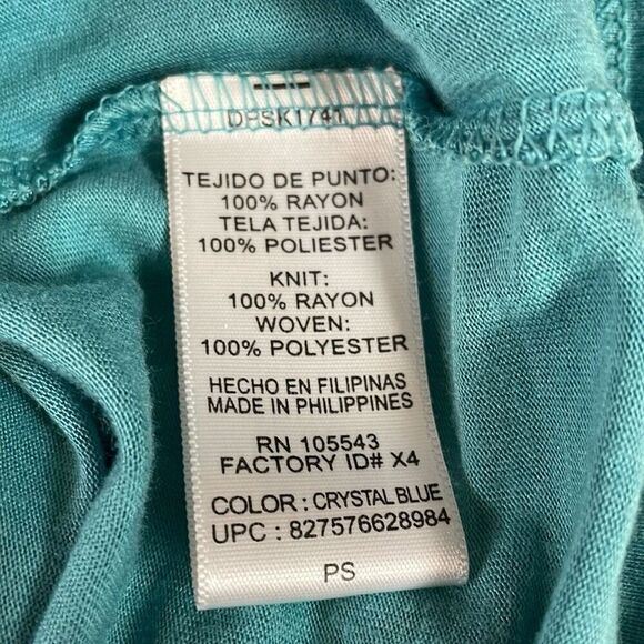 DAISY FUENTES Womens Floral Beaded Sleeveless Top Teal Size Petite Small - Picture 6 of 10